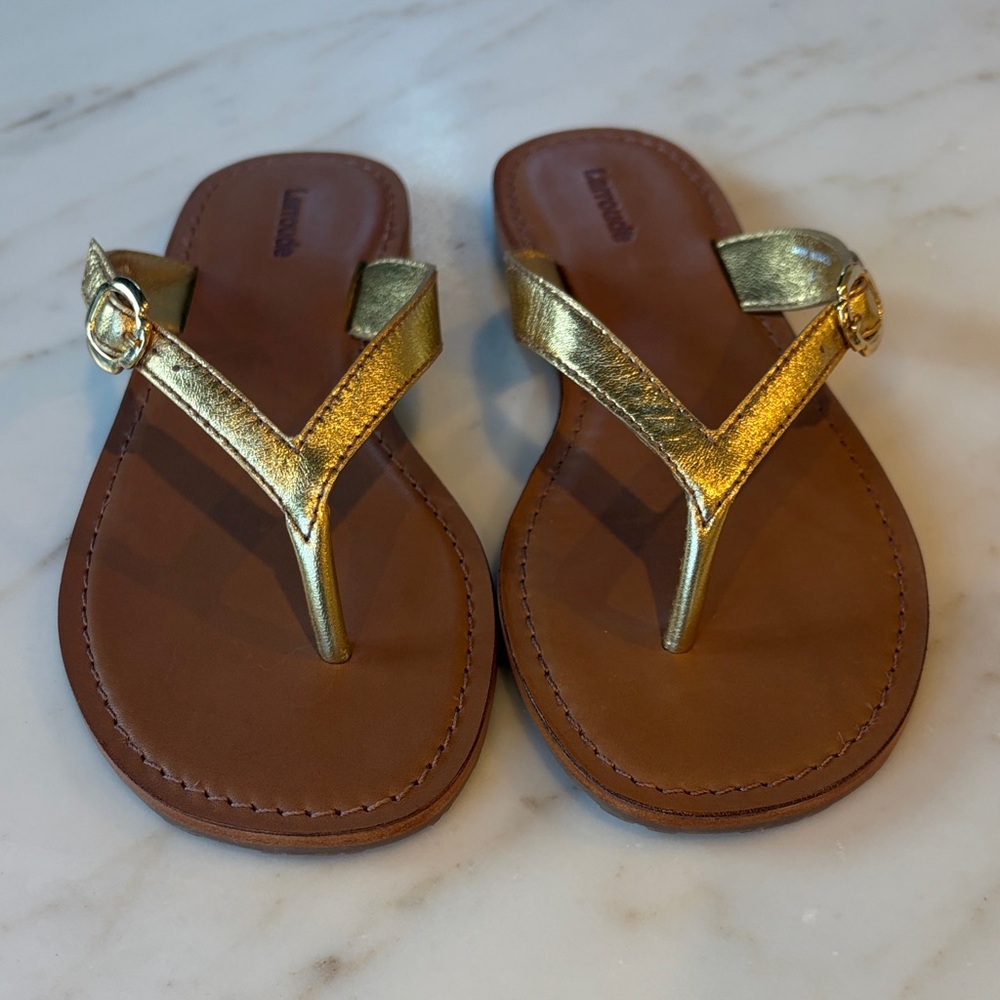 NIB Gold Leather Sandals